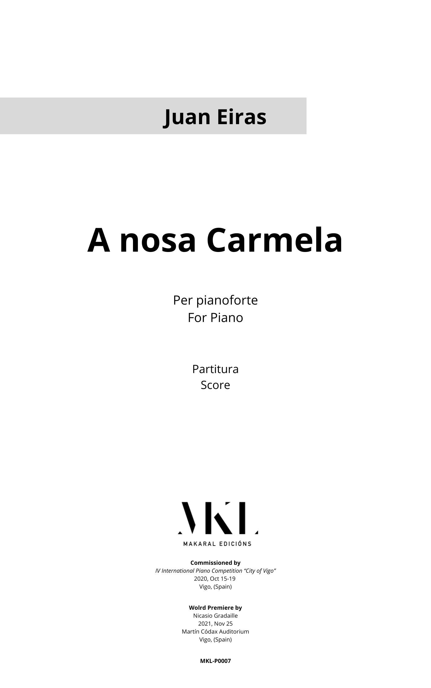 <p translate="no">"A nosa Carmela"<p>